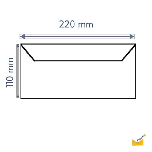 Paper24 25 DIN lang Briefumschläge mit Haftstreifen (ohne Fenster) 11x22 cm Zartcreme Chamois