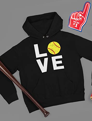 Softball Gifts Hoodies For Teen Girls Women Fans Love Sweatshirts Hoodie Large Black #TOP4