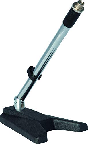 QUIK LOK - A/114 CH ASTA CORTA CON BASE IN ACCIAIO Asta Regolabile, Finitura Cromata, Adatta a Microfonare Casse di Batterie, Cabinet di Amplificatori o Utilizzo da Tavolo, Colore Nero