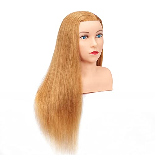 Hairingrid Mannequin Head 28"-30"100% Human Hair Hairdresser Cosmetology Mannequin Manikin Training Head Hair and Free Clamp Holder (R71619W2724)
