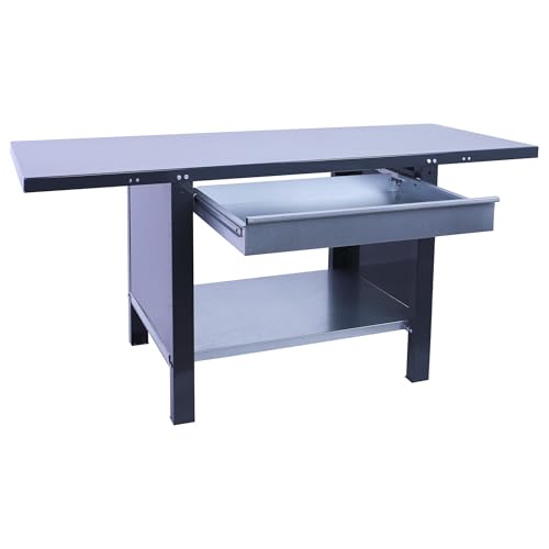 SimonRack Banco de Trabajo Taller, Capacidad Carga 700 kg, 830x1200x730 mm, Mesa de Trabajo, 1 Cajón, Antracita - BT6 PRO