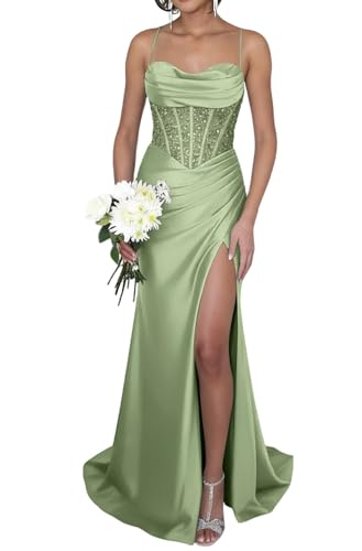 Robe de bal de fin d'année sirène en satin pour votre soirée de gala 2026