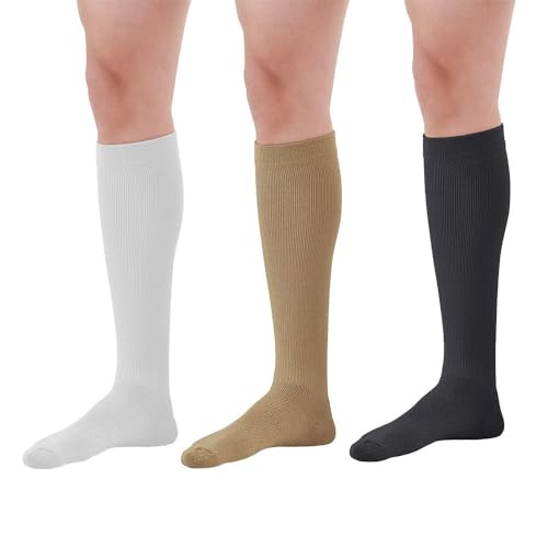 Ames Walker AW Styles 120/125/150 Coolmax 20-30 mmHg Firm Compression Knee High Socks (3-Pack) W/K/B Small