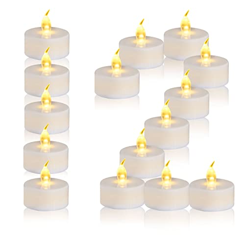 Flameless Led Tea Light Candles: 12 Pack Battery - Powered Fake Candles,Batteries Included,Unscented,For Seasonal & Festival Celebration,Warm Yellow Light,Replicate The Flicker Of A Real Candle. #TOP17