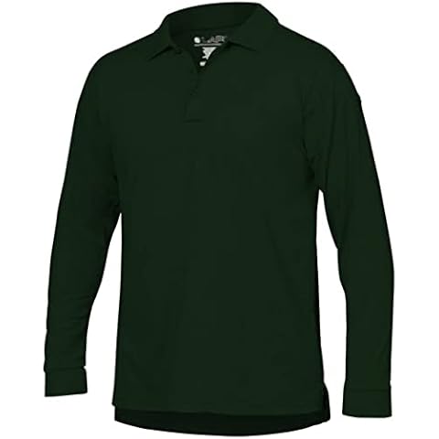 LA Police Gear Men's Operator Tactical Lightweight Anti-Wrinkle Long Sleeve Polo Shirt, Le Green - L Cover