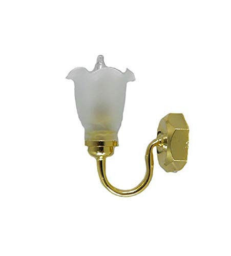 Melody Jane Dolls House Wall Light Frosted Tulip Shade UP 12V Miniature Electric Lighting