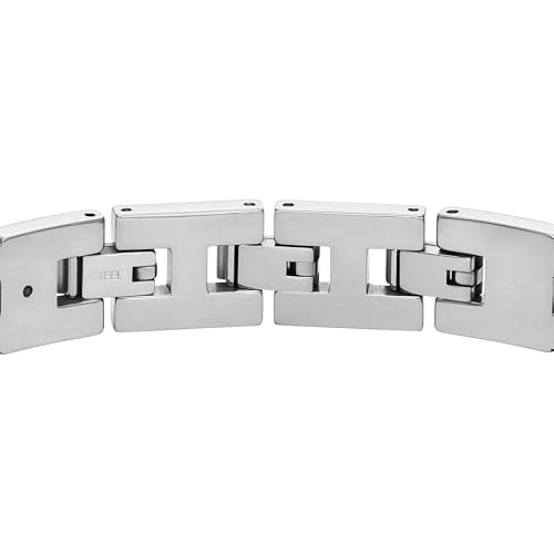 Image of Fossil Men's Plated Stainless Steel Engravable Personalized Gift ID, Chain or Cuff Bracelet for Men
