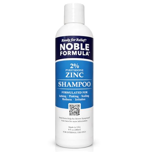 Noble Formula Dual-Action 2% Pyrithione Zinc Shampoo | Relief for Dandruff Itching & Flaking | Head-to-Toe Scalp & Body Cleanser | Refreshing Peppermint Paraben & Dye Free | Made in USA 8 oz