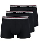 Nur Der 3er Pack Boxer Powerful Baumwolle enge Boxershorts Retro-Bund Unterhosen Herren, schwarz, XL