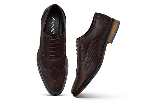 Image of ARAMISH Men Genuine Leather Formal Brogue Shoe