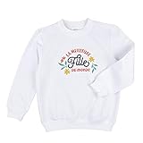 pull cop copine hiver 2016 Excellente résistance. Sweatshirt Enfant La Meilleure Fille du Monde Famille Copine Amie