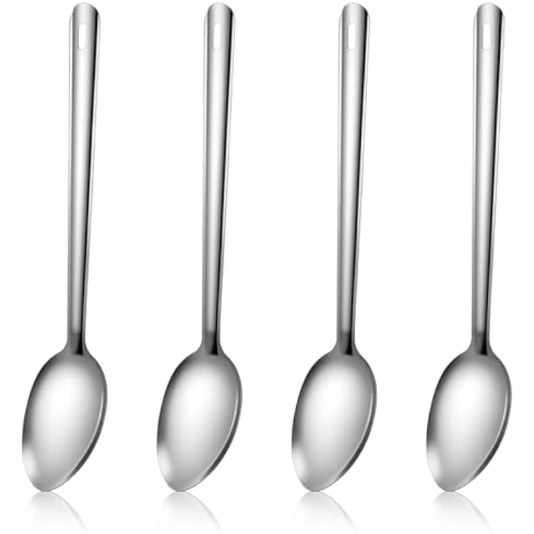 Sawysine 4 Pack 21'' Stainless Steel Spoons Extra Long Handle Stirring Spoons Giant Spoon Buffet Serving Spoon for Buffet Restaurant Brewing Cooking Serving Solid, with Thickness of 1.5mm