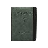 Material: poliuretano Cartera de pasaporte de viaje multiusos neutral organizador de documentos de tres pliegues, cartera de viaje para mujer, funda multiusos para pasaporte organizador de documentos