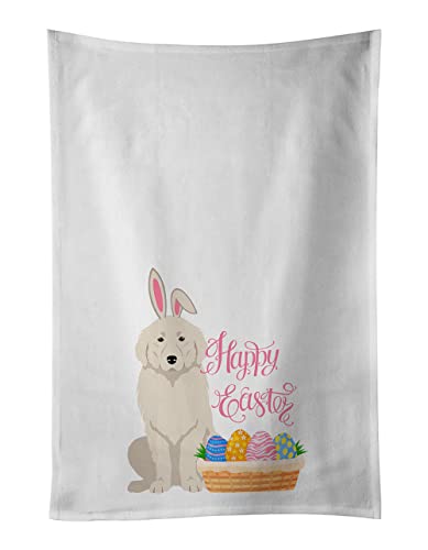 Caroline's Treasures WDK5041WTKT Great Pyrenees Easter White Kitchen Towel Set of 2 Dish Towels Decorative Bathroom Hand Towel for Hand, Face, Hair, Yoga, Tea, Dishcloth, 19 X 25, White