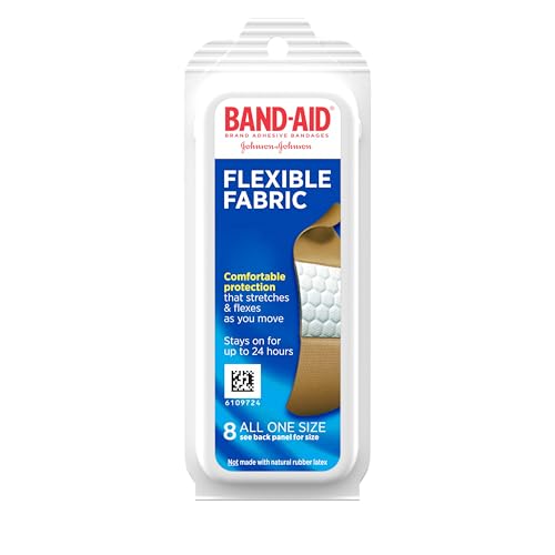 Band-Aid Brand Flexible Fabric Adhesive Bandages for Wound Care and First Aid, All One Size, 8 ct
