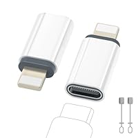 Zestiq Adaptateur USB C vers Lightning, Adaptateur Lightning USB C Lot de 2, Prise en Charge de la Charge et du Transfert de Données pour iPhone14/13/12/11/iPad/Airpods, Pas pour écouteurs/Audio/OTG