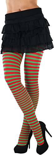 Image of ToBeInStyle Women's Thin Horizontal Stripe Opaque Tights Pantyhose - Regular or Plus
