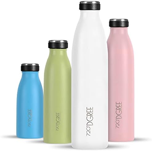 720°DGREE Vaccum izolowana butelka na wodę milkyBottle - 750 ml - szczelna, nie zawiera BPA - termos ze stali nierdzewnej do uprawiania sportu, na siłownię, jogę, dla dzieci, na zewnątrz, na napoje gorące, zimne i