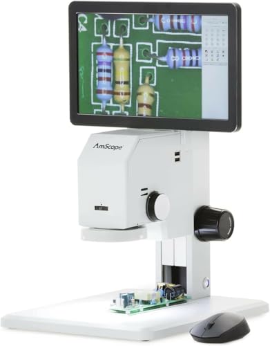 Image of AmScope - Digital Microscope for Industrial Inspection with 0.7X-4.5X Magnification and 11.6 inch HD Screen - DM745-HDM11