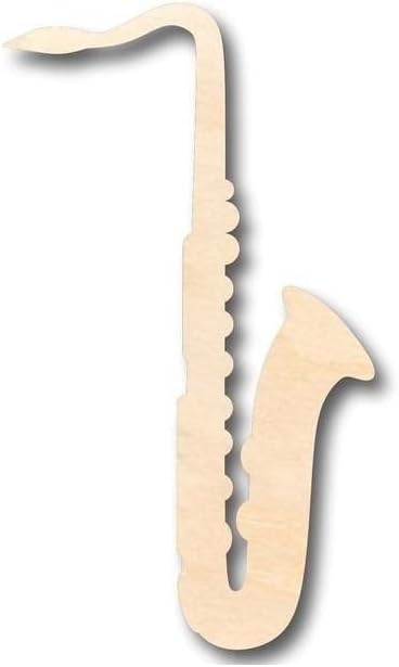 Unfinished Wood Saxophone Shape Music Craft up to 46" DIY 24" / 1/4"