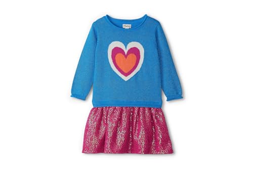 Hatley Girls' Hearts Dropped Waist Sweater Dress (Toddler/Little Big Kid)