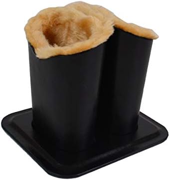 Baitaihem Plush Lined Double Eyeglasses Holder Stand Protective Glasses Holder Case Rests Securely on Desk or Nightstand