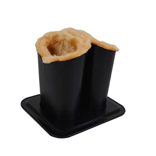 Baitaihem Plush Lined Double Eyeglasses Holder Stand Protective Glasses Holder Case Rests Securely on Desk or Nightstand