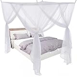 Mindsoft 4 Corners Mosquito Net Bed Canopy for Single Twin Full Size, Rectangular Bed Curtains Drapes with 4 Hanging Hooks for Home Indoor Patio Outdoor(White,L75 X W35.5 X H59 Inch)