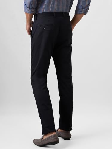 Image of Park Avenue Men's Regular Fit Mid Rise Neo Fit Cotton Blend Solid Pattern Flat Front Casual Chinos
