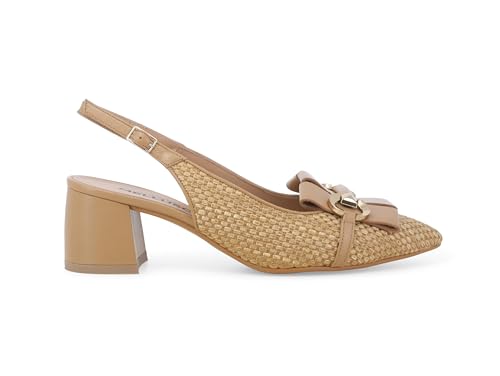 Chaussures femme Melluso slingback marron à talon et bride orteil