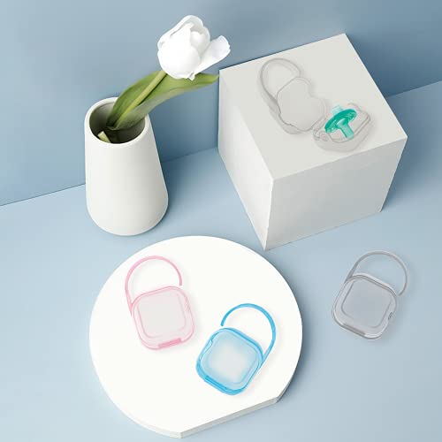 Image of Pacifier Case Pacifier Holder Case Pacifier Clip Binky Holder Case Pacifier Box Pacifier Accessories 2 Pack Clear Hook Design
