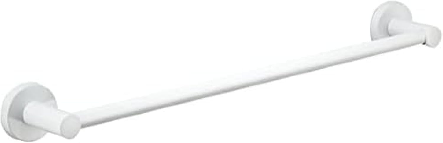 Barre de serviette blanche de 90cm en métal mural pour salle de bain