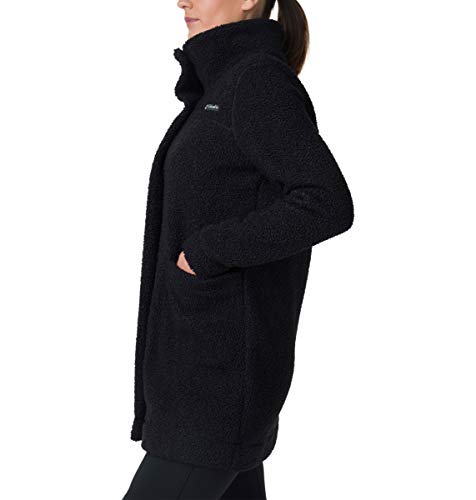 Columbia Jaqueta feminina Panorama longa, preta, GG