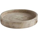 Ornatego デスクトップトレイ 木製 無垢材 円形 多機能収納 小物入れ アクセサリー 果物皿 スナック皿 ティー アロマ 北欧風 デザイン おしゃれ 玄関 寝室 リビング インテリア装飾 実用的 ギフトにも最適 (ナチュラル)