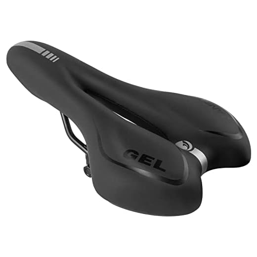 MSDADA Gel Bike Seat Mountain Road Bicycle Saddle - Comfortable MTB Bicycle Seats with Soft Cushion Padded for Comfort Men Women - Waterproof Bike Saddles Accessories for Exercise Bikes - Black