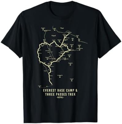 Everest Base Camp Trek Everest Hiking Map T-Shirt