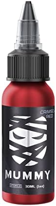 Mummy USA Custom Tattoo Ink Color Evenly Long Lasting Vibrant and Bright, No Irritation Set 1 oz(Crimson red)