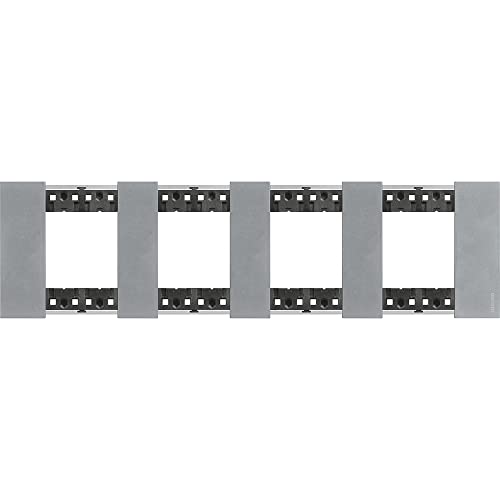 Placa Legrand KA4802M4NW interruptor blanco mate de 4 módulos 2