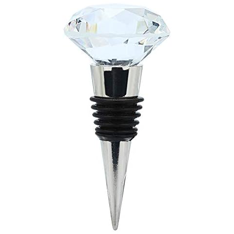 Wine Crystal Steel Sparkling Sea Champagne Stopper Bottle Plug Diamond Stainless Kitchen,Dining Bar Bottle Corks Stoppers Dog Wine Stopper Silicone (White, One Size) Cover