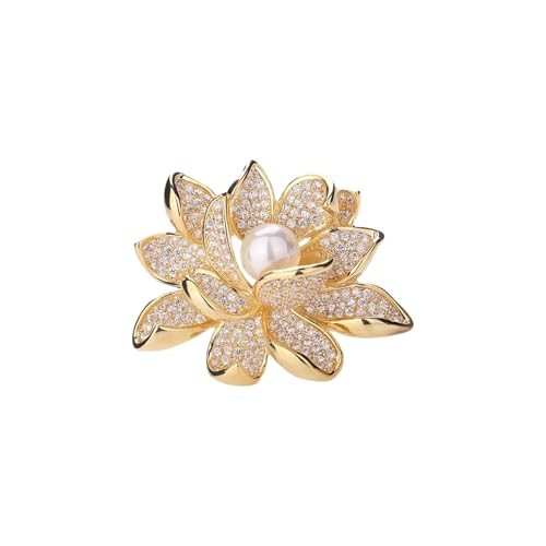Crystal Red Flower Brooch Pins for Women Elegant Enamel Rhinestone Floral Brooches Pin Fashion Jewelry for Party Dance Wedding Banquet Brooch for Women Gift