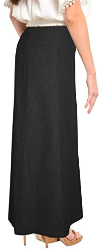 Baby'O Women's Basic Long Ankle Length Denim A-Line Panel Skirt4