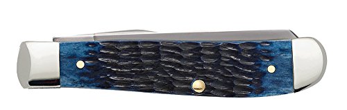 Image of Case WR XX Pocket Knife Navy Blue Jigged Bone Mini Trapper Item #7321 - (6207 SS) - Length Closed: 3 1 /2 Inches