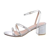 designer sandalen herren  Ital Design Damenschuhe Sandalen & Sandaletten High-Heel Sandaletten, CIC-103-, Kunstleder, Silber, Gr. 38