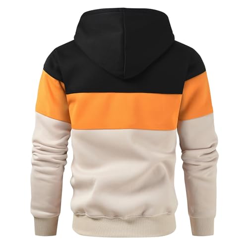 Ymosrh Men's Hoodies, Color Block Long Sleeve Athletic Workout Gym Pullover Hooded Sweatshirts with Pockets, M-4XL3