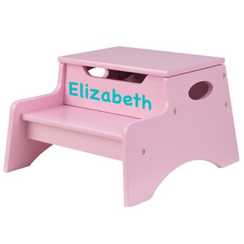 KidKraft Personalized Child Stool, Color Pink, Name Elizabeth