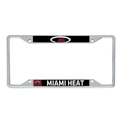 Desert Cactus Miami Heat icense Plate Frame Team NBA LMetal Car Tag Holder for Front or Back of Car Officially Licensed (Up Close)
