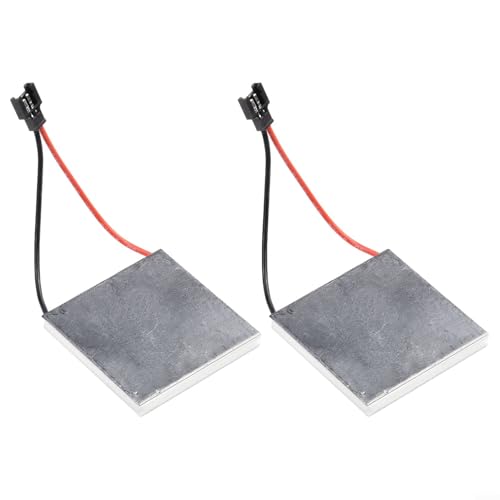 TDCuizent 2 hojas semiconductoras de motor para ventilador de chimenea, piezas de repuesto de calentador de estufa de 40 mm, accesorios termoeléctricos plateados para estufas de leña