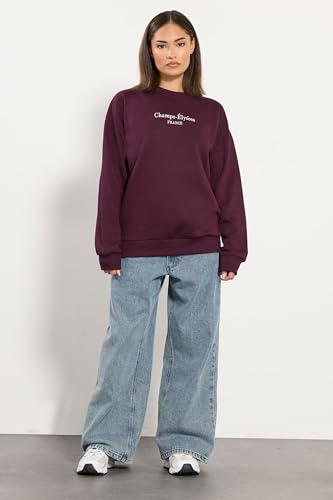 PixieGirl Petite Burgundy Red Slogan Sweatshirt Petite - Image 3
