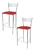 t m c s Tommychairs - Set 2 sgabelli Alti Modello Elegance per Cucina e Bar, Struttura in Acciaio Cromato e Seduta Imbottita e Rivestita in Pelle Artificiale Colore Rosso
