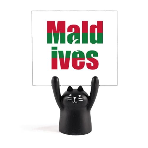 Porte-mémo chat noir Maldives pince note et support photo